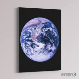 "Artery8 Space NASA Earth Apollo 17 Blue Marble Canvas Wall Art Print - Size: W24"" x H32""" - thumbnail 2