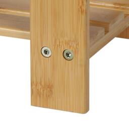 Levede Bamboo Stool Footrest Bathroom Shower Stool Bench Shoe Rack Seat in Natural - thumbnail 7