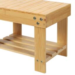Levede Bamboo Stool Footrest Bathroom Shower Stool Bench Shoe Rack Seat in Natural - thumbnail 5