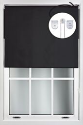 Furnished Black Blackout Roller Blinds with Metal Fittings - Trimmable Window Shade - Size: 140 cm width x 210 cm drop - thumbnail 1