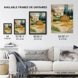 "Artery8 Farmhouse Landscape Near Arles Paul Gauguin Framed Wall Art Print - Size: W12"" x H16""" - thumbnail 3