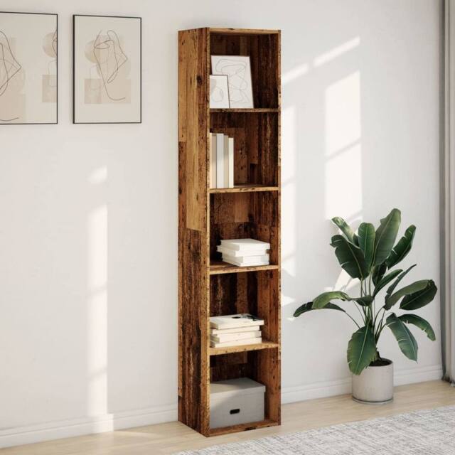 Berkfield Home Decorative Bookcase Old Wood 40x30x189 cm Engineered Wood in Brown - Size: 40 x 30 x 189 cm - image 1
