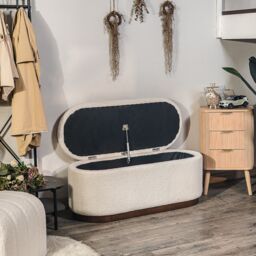 Nordlys Scandinavian Design Bench with Storage in White - thumbnail 3
