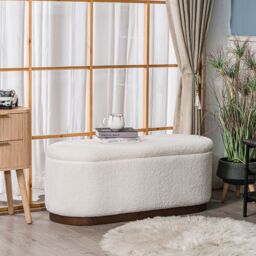 Nordlys Scandinavian Design Bench with Storage in White - thumbnail 6