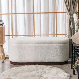 Nordlys Scandinavian Design Bench with Storage in White - thumbnail 2