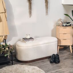 Nordlys Scandinavian Design Bench with Storage in White - thumbnail 4