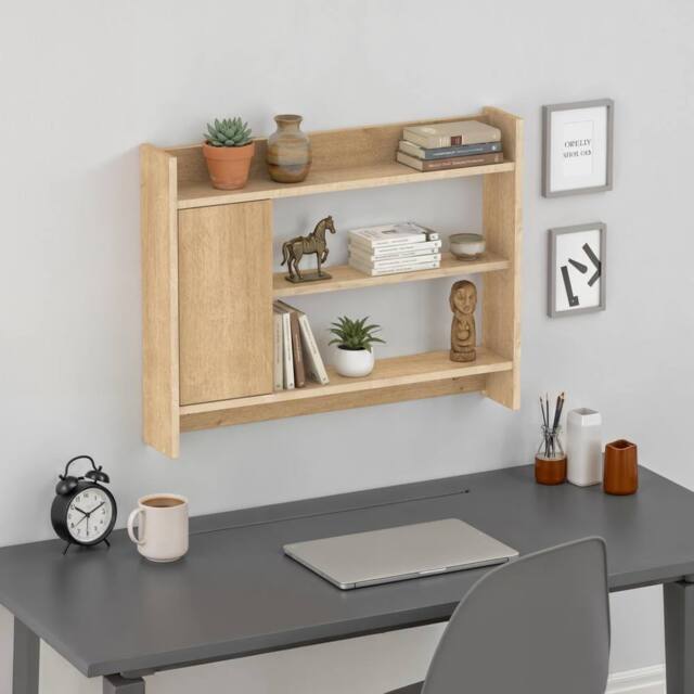 Decortie 'Fleet' Wall-Mounted Shelf Unit with Cabinet in Light Oak - image 1