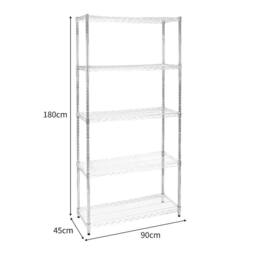 Monstershop KuKoo Wire Racking - 45cm x 90cm x 180cm in Silver - Size: 45 cm x 90 cm x 180 cm - thumbnail 3