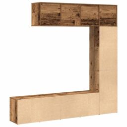Berkfield Home Book Cabinets 3 pcs Old Wood Engineered Wood in Brown - thumbnail 7