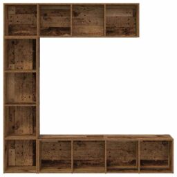 Berkfield Home Book Cabinets 3 pcs Old Wood Engineered Wood in Brown - thumbnail 4