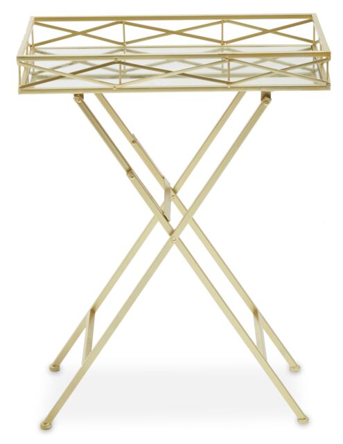 Orsina Stable Design Rectangle Gold Tray Table, Stylish Kitchen Side Table For Breakfast, Robust Side Table - image 1