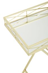 Orsina Stable Design Rectangle Gold Tray Table, Stylish Kitchen Side Table For Breakfast, Robust Side Table - thumbnail 5