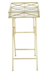 Orsina Stable Design Rectangle Gold Tray Table, Stylish Kitchen Side Table For Breakfast, Robust Side Table - thumbnail 3