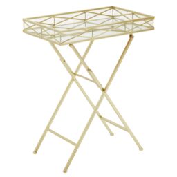 Orsina Stable Design Rectangle Gold Tray Table, Stylish Kitchen Side Table For Breakfast, Robust Side Table - thumbnail 2