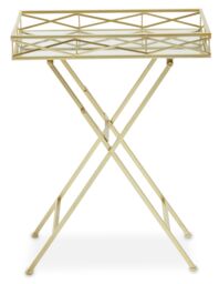Orsina Stable Design Rectangle Gold Tray Table, Stylish Kitchen Side Table For Breakfast, Robust Side Table - thumbnail 1