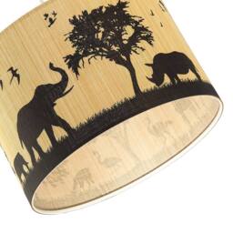 Happy Homewares Modern Safari Bamboo Pendant Light Shade with Black Animals & Trees in Brown - thumbnail 8