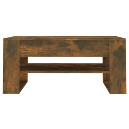 Berkfield Home Coffee Table Smoked Oak 102x55x45 cm Engineered Wood in Brown - Size: 102 x 55 x 45 cm - thumbnail 3