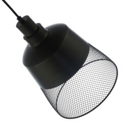 Happy Homewares Industrial Vintage Pendant Light Shade with Wire Mesh Grill Design in Black - thumbnail 5