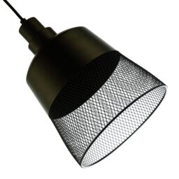Happy Homewares Industrial Vintage Pendant Light Shade with Wire Mesh Grill Design in Black - thumbnail 4