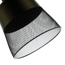 Happy Homewares Industrial Vintage Pendant Light Shade with Wire Mesh Grill Design in Black - thumbnail 3