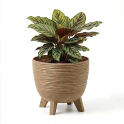 KORVIXA Brown Plant Pot with Legs 29cm Indoor Outdoor Planter
