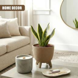 KORVIXA Brown Plant Pot with Legs 29cm Indoor Outdoor Planter - thumbnail 2