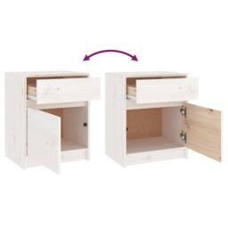 Berkfield Home Bedside Cabinet White 40x31x50 cm Solid Pinewood - Size: 40 x 31 x 50 cm - thumbnail 9