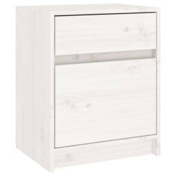 Berkfield Home Bedside Cabinet White 40x31x50 cm Solid Pinewood - Size: 40 x 31 x 50 cm - thumbnail 1