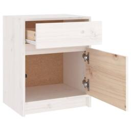 Berkfield Home Bedside Cabinet White 40x31x50 cm Solid Pinewood - Size: 40 x 31 x 50 cm - thumbnail 6