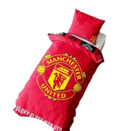 Manchester United FC Crest Reversible Duvet Set in Red - Size: Single - thumbnail 2