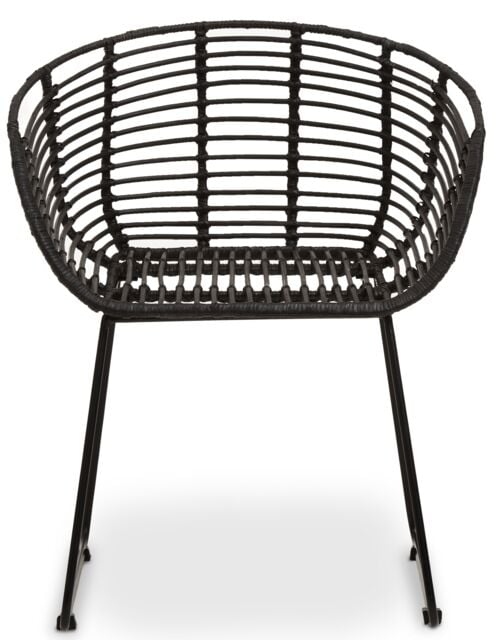 Orsina Versatile Black Natural Rattan Chair, Sturdy Rattan Arm Chair, Easily Maintained Rattan Dining Chair - image 1