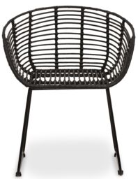 Orsina Versatile Black Natural Rattan Chair, Sturdy Rattan Arm Chair, Easily Maintained Rattan Dining Chair - thumbnail 1