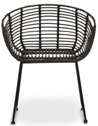 Orsina Versatile Black Natural Rattan Chair, Sturdy Rattan Arm Chair, Easily Maintained Rattan Dining Chair - thumbnail 6