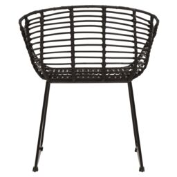 Orsina Versatile Black Natural Rattan Chair, Sturdy Rattan Arm Chair, Easily Maintained Rattan Dining Chair - thumbnail 4