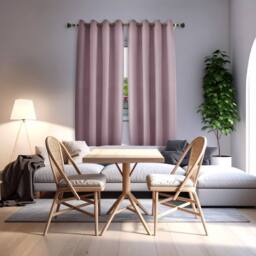 Happy Homewares Modern Textured Linen Fabric Blackout Eyelet Curtains - 2 Panel in Pink - Size: 120 cm width x 160 cm drop - thumbnail 6