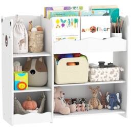 AIYAPLAY kids Toy storage unit, three tier Kids Bookshelf for Nursery, White - thumbnail 2