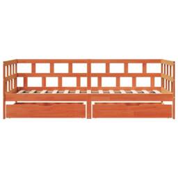 Berkfield Home Daybed with Drawers without Mattress Wax Brown 80x200 cm Solid Wood - thumbnail 4