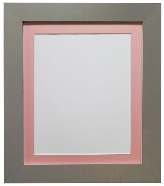 Frames & Mirrors 4U Metro Dark Grey Frame with Pink Mount for Image Size 12 x 8 Inch - image 1