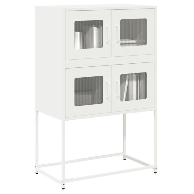 Berkfield Home Highboard White 68x39x107 cm Steel - Size: 68 x 39 x 107 cm - image 1