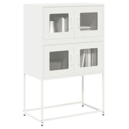 Berkfield Home Highboard White 68x39x107 cm Steel - Size: 68 x 39 x 107 cm