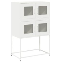 Berkfield Home Highboard White 68x39x107 cm Steel - Size: 68 x 39 x 107 cm - thumbnail 2