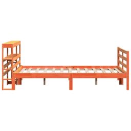 Berkfield Home Bed Frame without Mattress Wax Brown 150x200 cm King Size Solid Wood Pine - thumbnail 5