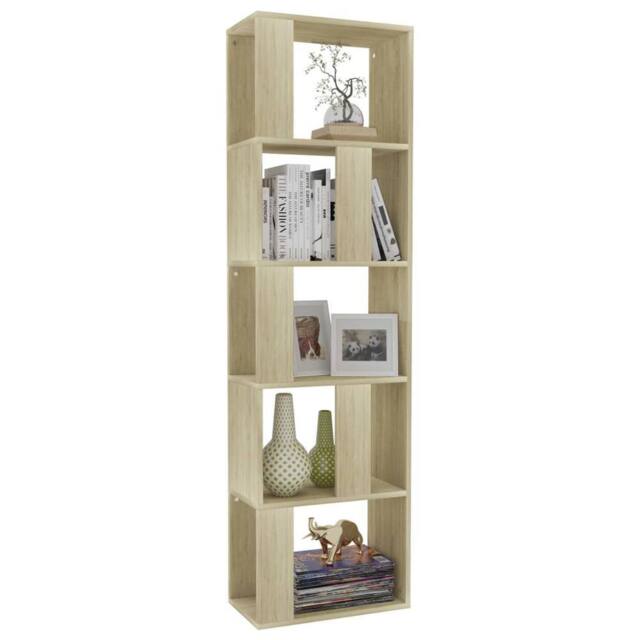 Berkfield Home Classic Book Cabinet/Room Divider Sonoma Oak 45x24x159 cm Enginee in Light Tan - Size: 45 x 24 x 159 cm - image 1