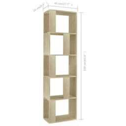 Berkfield Home Classic Book Cabinet/Room Divider Sonoma Oak 45x24x159 cm Enginee in Light Tan - Size: 45 x 24 x 159 cm - thumbnail 7