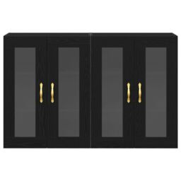 Berkfield Home Wall Mounted Cabinets 2 pcs Black Oak 69, 5x34x90 cm Engineered Wood - Size: 5 x 34 x 90 cm - thumbnail 6