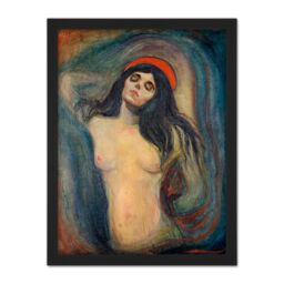 "Artery8 Wall Art Print Munch Madonna Large Framed Wall Décor Art in White - Size: W18"" x H24""" - thumbnail 1