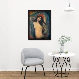 "Artery8 Wall Art Print Munch Madonna Large Framed Wall Décor Art in White - Size: W18"" x H24""" - thumbnail 2