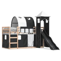 Berkfield Home Bunk Bed without Mattress with Slide White & Black 80x200 cm