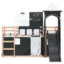 Berkfield Home Bunk Bed without Mattress with Slide White & Black 80x200 cm - thumbnail 7