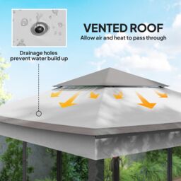 OUTSUNNY Garden Folding Tent Heavy Duty Pop Up Gazebo for Party in Light Grey - thumbnail 6
